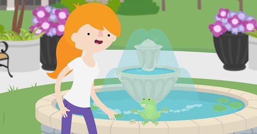 Woman and Frog in a Fountain