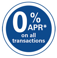 0% APR* on all transactions
