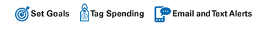 Set Goals, Tag Spending, Email and Text Alerts